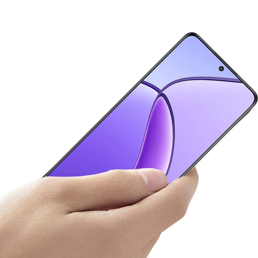Szkło hartowane Mocolo TG + Full Glue dla Realme 12 / 12X, z czarną ramką.